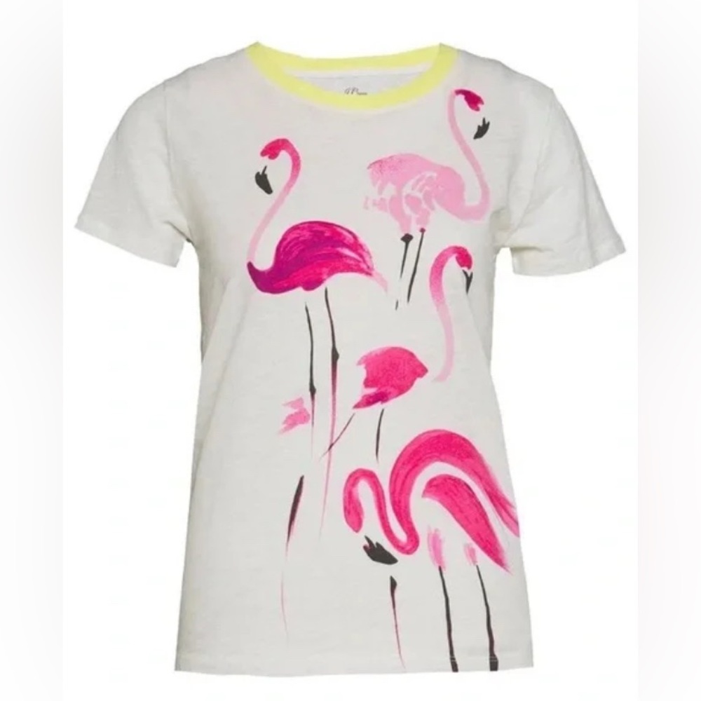 JCrew vintage watercolor flamingos cotton t-shirt